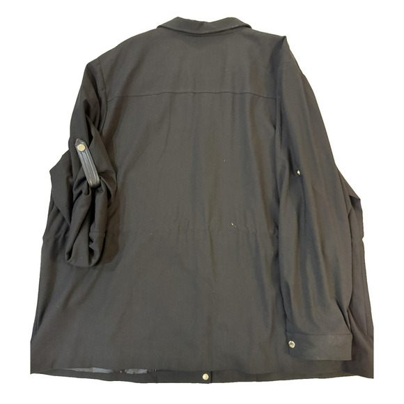 Calvin Klein Vintage Jacket Womens 3X Drawstring Waist Gold Buttons Zip Pockets - Picture 10 of 11